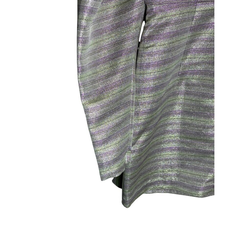 NWT ROTATE Wrap Effect Metallic Mini Dress Purple-sz 38 (US 8) - Picture 12 of 13